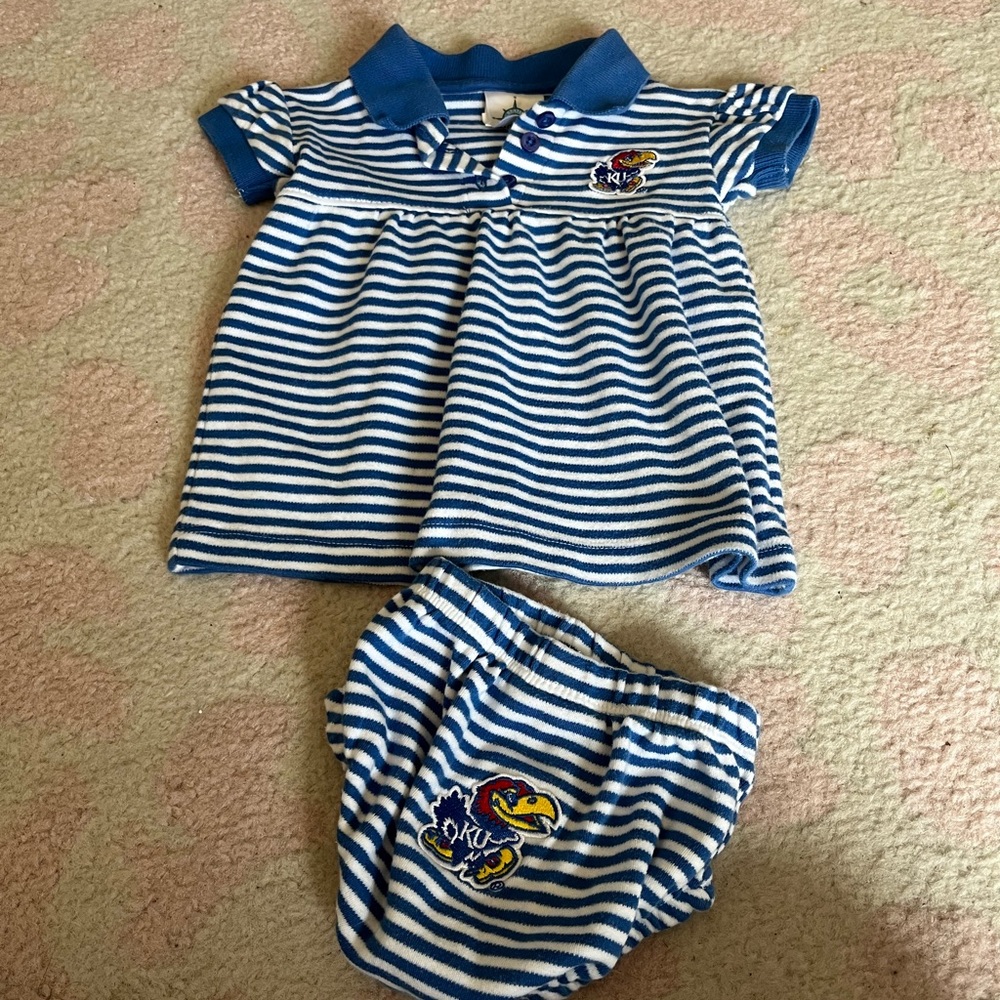 Kansas Jayhawk polo dress and diaper cover
